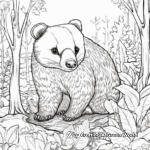 Intricate Badger in the Forest Coloring Pages 3