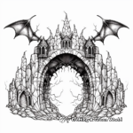 Intricate Bat Cave Coloring Pages for Adults 1