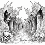 Intricate Bat Cave Coloring Pages for Adults 2