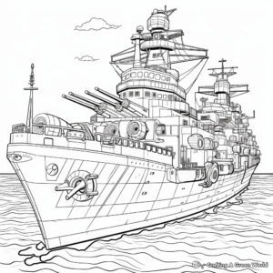 Intricate Battleship Coloring Pages 2