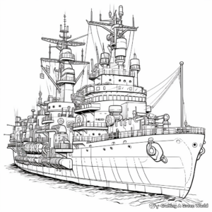 Intricate Battleship Coloring Pages 3