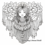 Intricate Boho Tassel Rainbow Coloring Pages 2