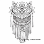 Intricate Boho Tassel Rainbow Coloring Pages 3