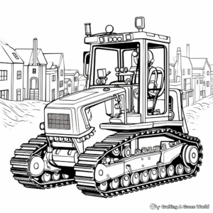 Intricate Bulldozer Design Coloring Pages 4