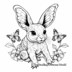 Intricate Bunny and Butterfly Coloring Pages 1
