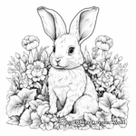 Intricate Bunny in the Garden Coloring Pages for Adults 1
