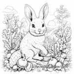 Intricate Bunny in the Garden Coloring Pages for Adults 2