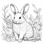 Intricate Bunny in the Garden Coloring Pages for Adults 4