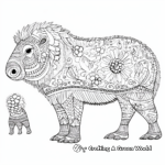Intricate Capybara Coloring Pages for Adults 4