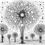 Intricate Cascade Fireworks Coloring Pages 3
