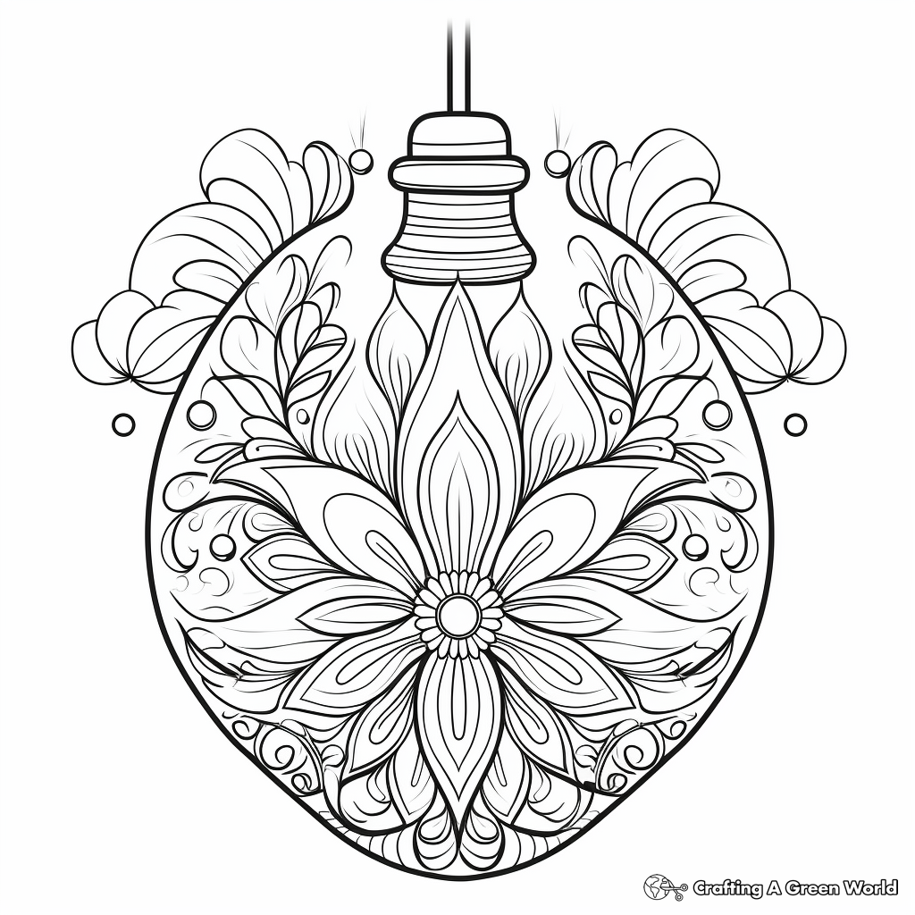 Intricate Christmas Bulb Coloring Pages 1