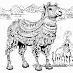 Intricate Circus Camel and Llamas Coloring Pages 2