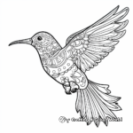 Intricate Costa's Hummingbird Coloring Pages for Adults 2