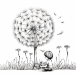 Intricate Dandelion Seed Dispersal Coloring Pages 1