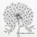 Intricate Dandelion Seed Dispersal Coloring Pages 4