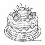 Intricate Decorative Cake Coloring Pages for Adults 1