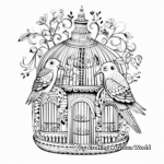 Intricate Design of Bird Cage Pages for Adults 1
