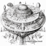 Intricate Detail: Complex Alien Spaceship Coloring Pages 2
