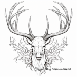 Intricate Detailed Deer Antler Coloring Pages 1