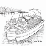 Intricate Detailed Pontoon Boat Coloring Pages for Adults 1