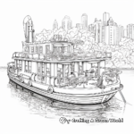 Intricate Detailed Pontoon Boat Coloring Pages for Adults 4