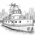 Intricate Detailed Tugboat Coloring Pages 1