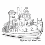 Intricate Detailed Tugboat Coloring Pages 4