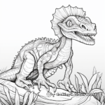 Intricate Dilophosaurus Coloring Sheets for Adults 1