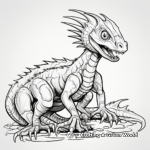 Intricate Dilophosaurus Coloring Sheets for Adults 2