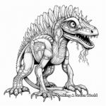 Intricate Dilophosaurus Coloring Sheets for Adults 3