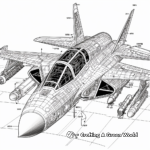 Intricate F18 Blueprint Coloring Pages 1