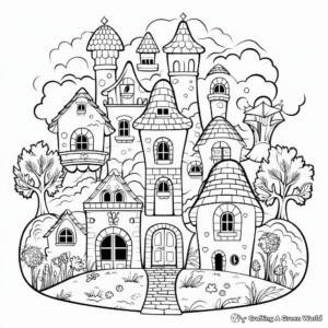 Intricate Fairy-Tale Blank Coloring Pages 1