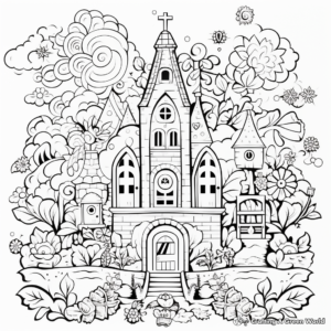 Intricate Fairy-Tale Blank Coloring Pages 2