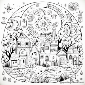 Intricate Fairy-Tale Blank Coloring Pages 3