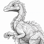 Intricate Fossilized Utahraptor Coloring Pages 1