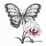Intricate Half Butterfly, Half Orchid Coloring Pages 1