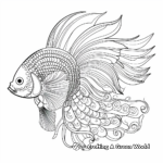 Intricate Half Moon Betta Fish Coloring Sheets 4