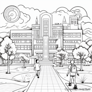 Intricate High School First Day Coloring Pages 2