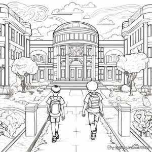 Intricate High School First Day Coloring Pages 3