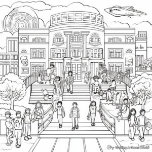 Intricate High School First Day Coloring Pages 4