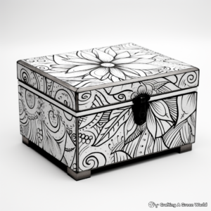 Intricate Homemade Jewelry Box Coloring Pages 2