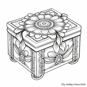 Intricate Homemade Jewelry Box Coloring Pages 3
