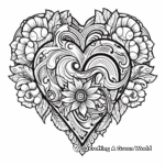 Intricate Lace Heart Coloring Pages 1