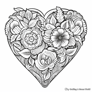 Intricate Lace Heart Coloring Pages 2