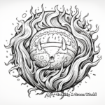 Intricate Magical Fireball Coloring Pages for Adults 2