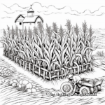 Intricate Maize Harvest Coloring Pages for Adults 4