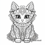Intricate Mandala Angel Cat Coloring Pages for Adults 1