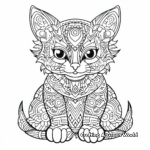 Intricate Mandala Angel Cat Coloring Pages for Adults 4