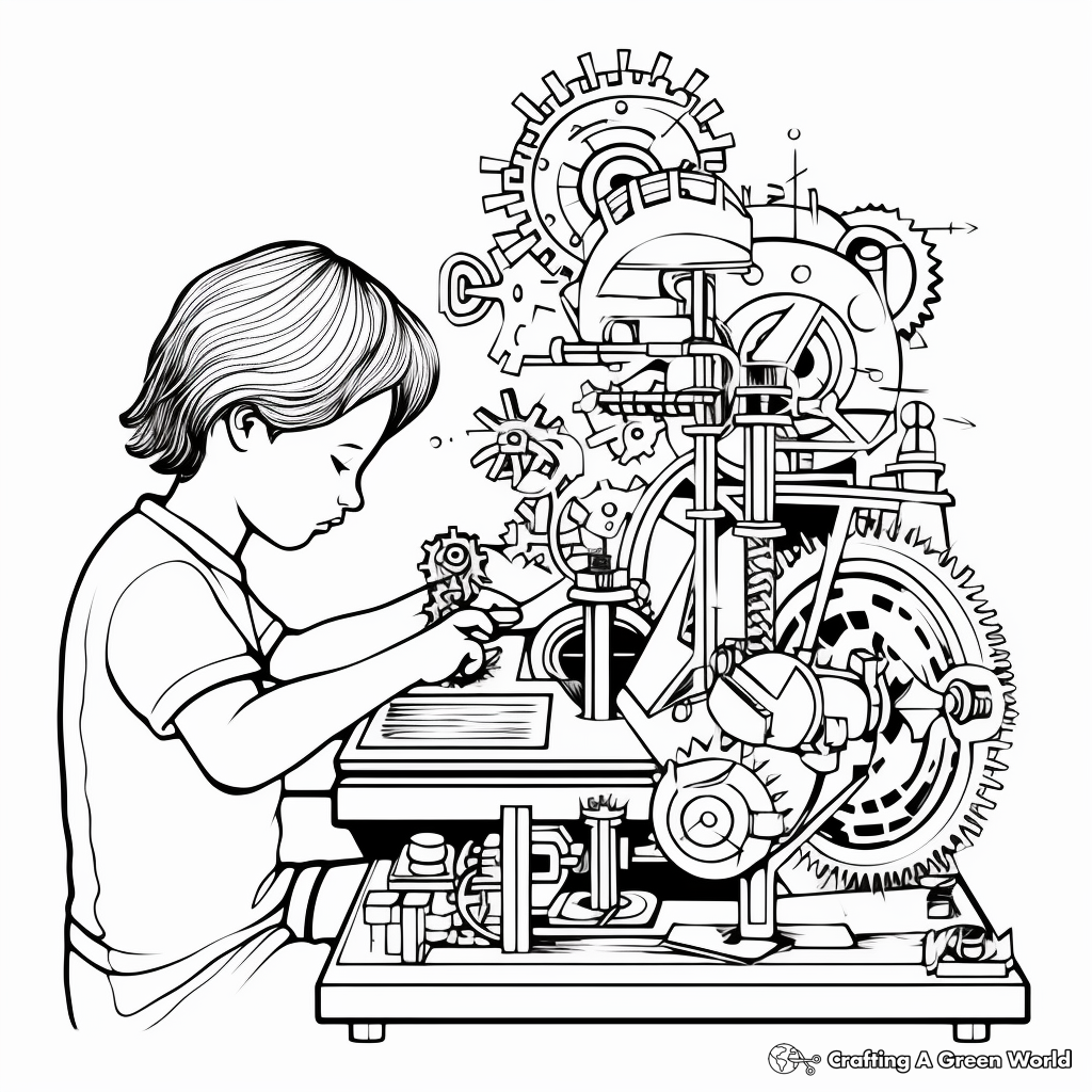 Intricate Microscope Examination Coloring Pages 1