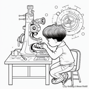 Intricate Microscope Examination Coloring Pages 2